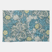 William Morris, Jugendstil-Muster, Algen, Blau, f Geschirrtuch (Horizontal)