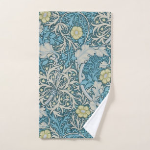 William Morris, Jugendstil-Muster, Algen, Blau, f Handtuch