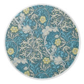William Morris, Jugendstil-Muster, Algen, Blau,f Keramikknauf (Vorderseite)
