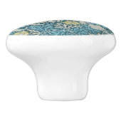 William Morris, Jugendstil-Muster, Algen, Blau,f Keramikknauf (Seitenansicht)