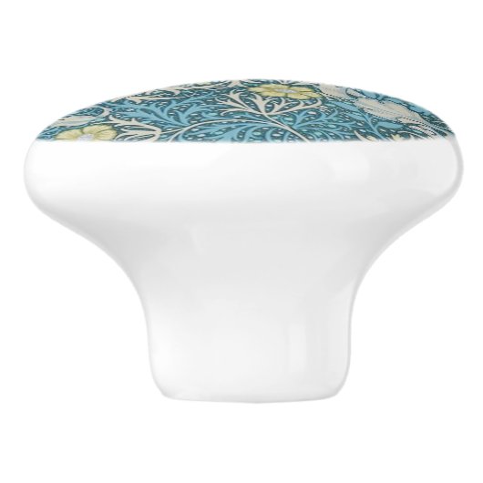 William Morris, Jugendstil-Muster, Algen, Blau,f Keramikknauf (Seitenansicht)