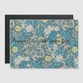 William Morris, Jugendstil-Muster, Algen, Blau,f Magnetkarte (Vorne/Hinten)