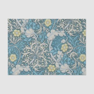 William Morris, Jugendstil-Muster, Algen, Blau, f Seidenpapier