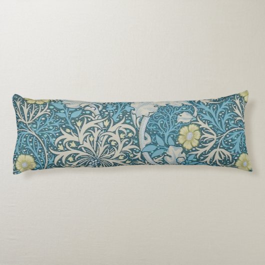 William Morris, Jugendstil-Muster, Algen, Blau,f Seitenschläferkissen (Rückseite)