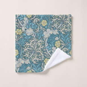 William Morris, Jugendstil-Muster, Algen, Blau, f Waschlappen