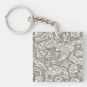 William Morris Junggesellenknopf Antique-Damask Schlüsselanhänger