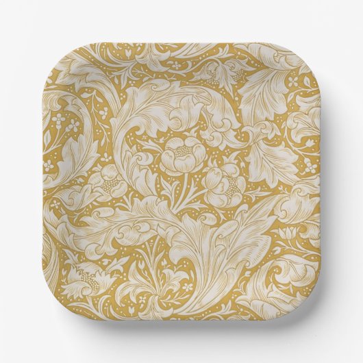 William Morris Junggesellenknopf-Blume Klassisch Pappteller (Vorderseite)