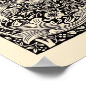 William Morris Kelmscott Press Chaucer Book Leaf Poster (Ecke)