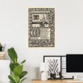 William Morris Kelmscott Press Chaucer Book Leaf Poster (Heimbüro)