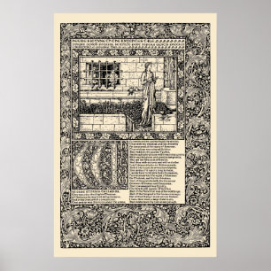 William Morris Kelmscott Press Chaucer Buchseite Poster