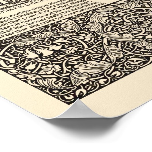 William Morris Kelmscott Press Chaucer Page Poster (Ecke)