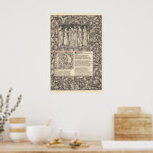 William Morris Kelmscott Press Chaucer Page Poster (Küche)