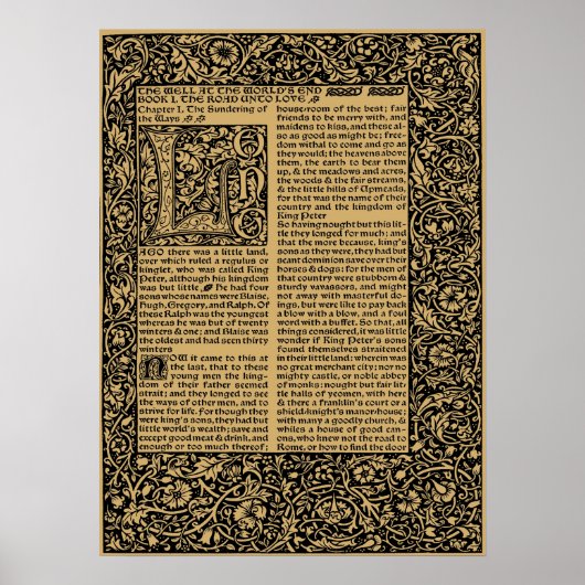 William Morris Kelmscott Press page 1896 Poster (Vorne)