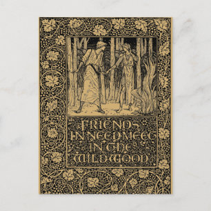 William Morris Kelmscott Press page 1896 Postkarte