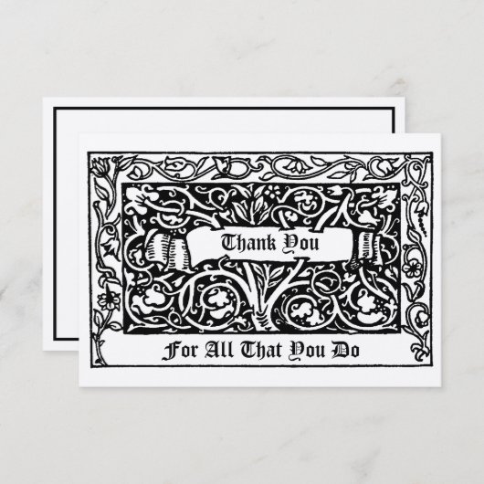 William Morris Kelmscott Vielen Dank, dass Sie ein Dankeskarte (Vorne/Hinten)