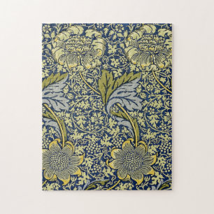 William Morris Kennet Blumentangente Tapete Blau G Puzzle
