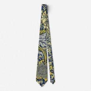 William Morris Kennet Blumentangete Blau Gold Krawatte