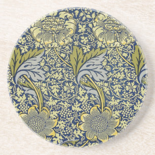 William Morris Kennet Blumentangete Tapete Blau Go Getränkeuntersetzer