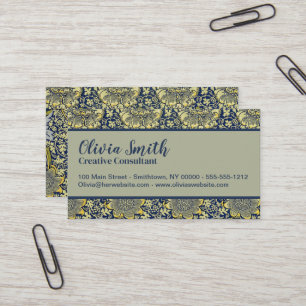 William Morris Kennet Blumentangete Tapete Blau Go Visitenkarte