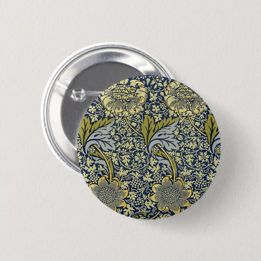 William Morris Kennet Floral Wallpaper Blue Button (Vorne & Hinten)