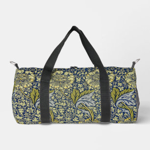 William Morris Kennet Floral Wallpaper Blue Duffle Bag