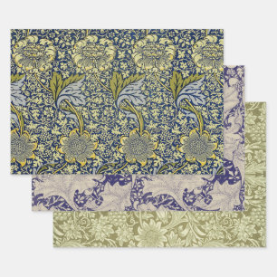 William Morris Kennet Floral Wallpaper Blue Geschenkpapier Set
