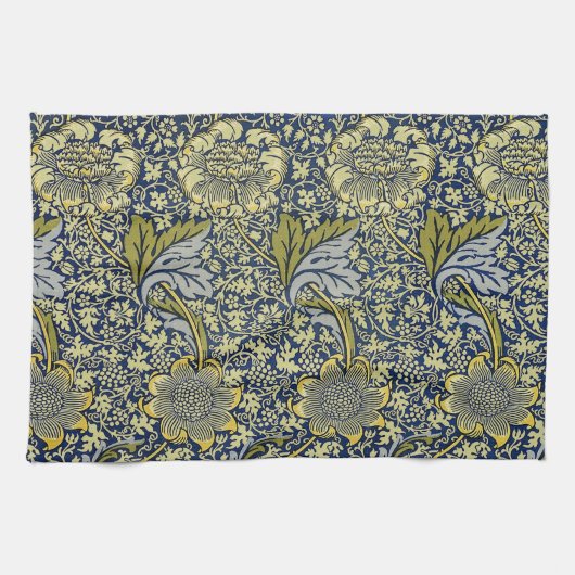 William Morris Kennet Floral Wallpaper Blue Geschirrtuch (Horizontal)