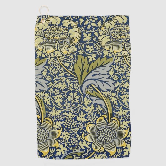 William Morris Kennet Floral Wallpaper Blue Golfhandtuch (Vorderseite)