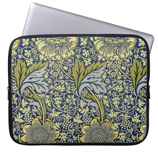 William Morris Kennet Floral Wallpaper Blue Laptopschutzhülle (Vorderseite)