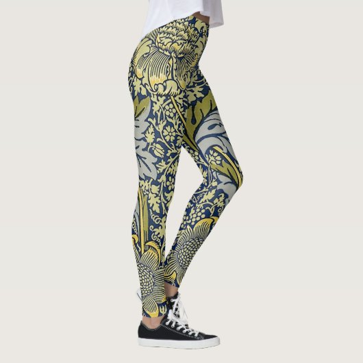 William Morris Kennet Floral Wallpaper Blue Leggings (Rechts)