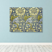 William Morris Kennet Floral Wallpaper Blue Leinwanddruck (Insitu (Holzboden))