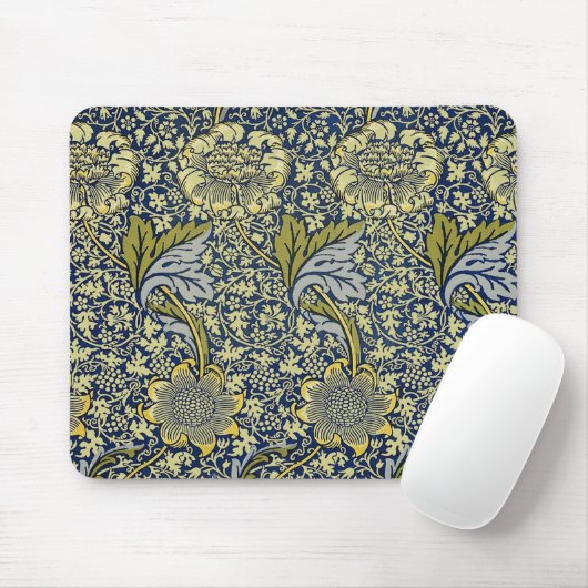 William Morris Kennet Floral Wallpaper Blue Mousepad (Mit Mouse)