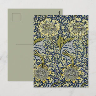 William Morris Kennet Floral Wallpaper Blue Postkarte