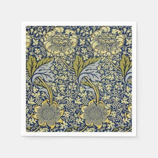 William Morris Kennet Floral Wallpaper Blue Serviette (Vorderseite)