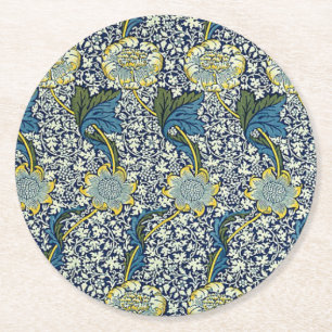 William Morris Kennet Muster (Blau) Runder Pappuntersetzer