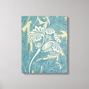 William Morris Klassische Tulpe Blaue Blumen Leinwanddruck
