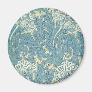 William Morris Klassische Tulpe Blaue Blumen Magnet