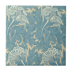 William Morris Klassische Tulpe Blaue Blüten Fliese