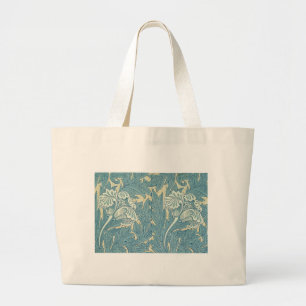 William Morris Klassische Tulpe Blaue Blüten Jumbo Stoffbeutel