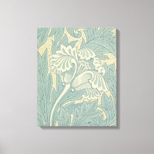 William Morris Klassische Tulpe Blaue Blüten Leinwanddruck