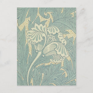 William Morris Klassische Tulpe Blaue Blüten Postkarte