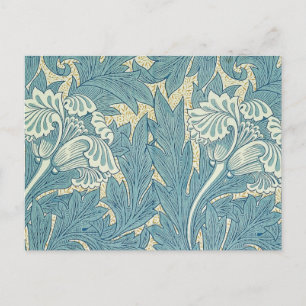 William Morris Klassische Tulpe Blaue Blüten Postkarte