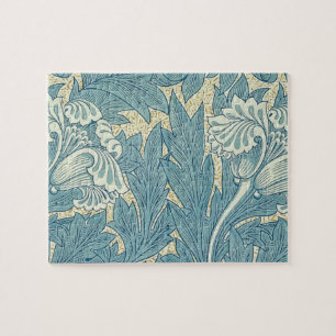 William Morris Klassische Tulpe Blaue Blüten Puzzle