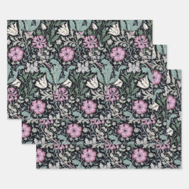 William Morris Klatschmohn Botanik viktorianische  Geschenkpapier Set