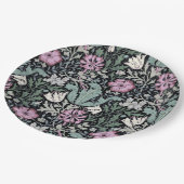 William Morris Klatschmohn Botanik viktorianische  Pappteller (Schrägansicht)