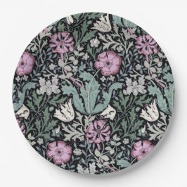 William Morris Klatschmohn Botanik viktorianische  Pappteller