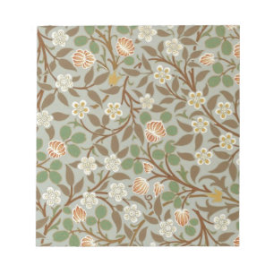 William Morris Kleeblatt-Blumen-Kunstmuster Notizblock