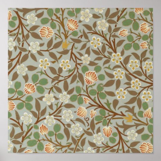 William Morris Kleeblatt-Blumenkunstmuster Poster (Vorne)