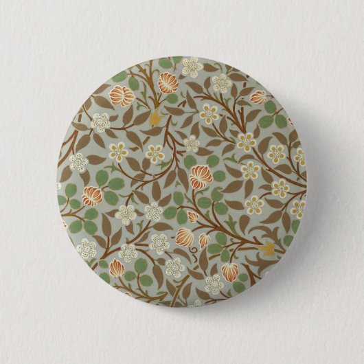 William Morris Kleeblatt Botanische Blume Button (Vorderseite)