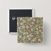 William Morris Kleeblatt Botanische Blume Button (Vorne & Hinten)